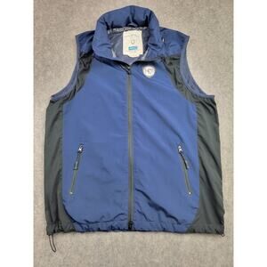 Horseware Ireland Vest Mens Medium Blue Black Lightweight Hooded Equestrian Zip